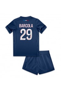 Paris Saint-Germain Bradley Barcola #29 Babytruitje Thuis tenue Kind 2024-25 Korte Mouw (+ Korte broeken)